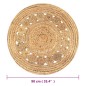 vidaXL Alfombra redonda 90 cm yute trenzado con diseño vidaXL Alfombra redonda 90 cm yute trenzado con diseño