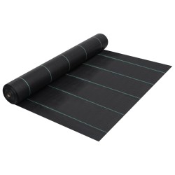 vidaXL Estera de control de malezas y raíces PP negro 2x100 m