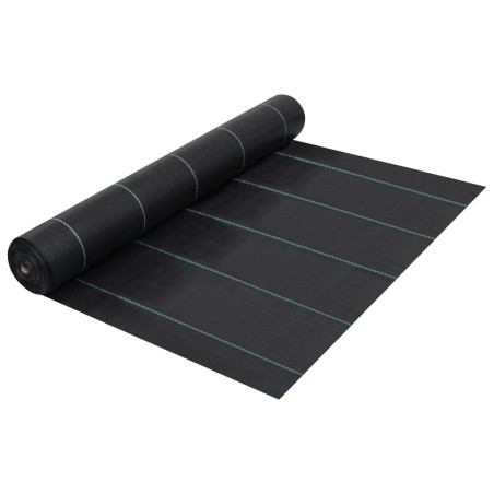 vidaXL Estera de control de malezas y raíces PP negro 2x100 m