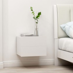 vidaXL Mesitas de noche 2 uds madera contrachapada blanco 40x30x30 cm