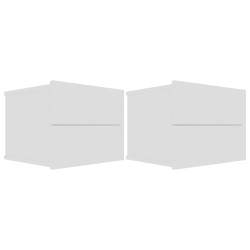 vidaXL Mesitas de noche 2 uds madera contrachapada blanco 40x30x30 cm