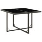 vidaXL Mesa de jardín ratán sintético y vidrio negra 109x107x74 cm vidaXL Mesa de jardín ratán sintético y vidrio negra 109x107x74 cm