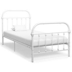 vidaXL Estructura de cama de metal blanco 90x200 cm
