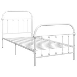 vidaXL Estructura de cama de metal blanco 90x200 cm