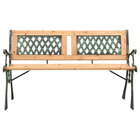 vidaXL Banco de jardín hierro fundido y madera de abeto maciza 122 cm 