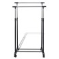 vidaXL Perchero ajustable para ropa 4 ruedas 2 barras vidaXL Perchero ajustable para ropa 4 ruedas 2 barras