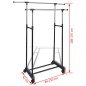 vidaXL Perchero ajustable para ropa 4 ruedas 2 barras vidaXL Perchero ajustable para ropa 4 ruedas 2 barras