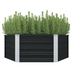 vidaXL Jardinera elevada acero galvanizado gris antracita 129x129x45cm