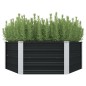 vidaXL Jardinera elevada acero galvanizado gris antracita 129x129x45cm vidaXL Jardinera elevada acero galvanizado gris antracita 129x129x45cm