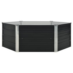 vidaXL Jardinera elevada acero galvanizado gris antracita 129x129x45cm