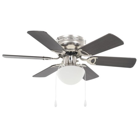 vidaXL Ventilador de techo adornado con lámpara 82 cm marrón oscuro