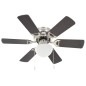 vidaXL Ventilador de techo adornado con lámpara 82 cm marrón oscuro