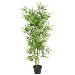 vidaXL Árbol de bambú artificial con maceta 120 cm verde  