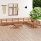 vidaXL Juego muebles de jardín 9 pzas madera maciza pino marrón miel vidaXL Juego muebles de jardín 9 pzas madera maciza pino marrón miel