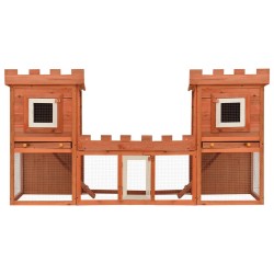 vidaXL Casa grande de animales jaula conejera doble jaula de madera