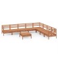 vidaXL Juego muebles de jardín 9 pzas madera maciza pino marrón miel vidaXL Juego muebles de jardín 9 pzas madera maciza pino marrón miel