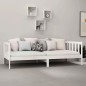 vidaXL Sofá cama de madera maciza de pino blanco 90x200 cm vidaXL Sofá cama de madera maciza de pino blanco 90x200 cm