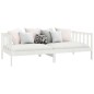 vidaXL Sofá cama de madera maciza de pino blanco 90x200 cm vidaXL Sofá cama de madera maciza de pino blanco 90x200 cm