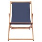 vidaXL Silla de playa plegable estructura de madera y tela azul