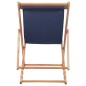 vidaXL Silla de playa plegable estructura de madera y tela azul