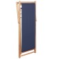 vidaXL Silla de playa plegable estructura de madera y tela azul