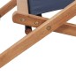 vidaXL Silla de playa plegable estructura de madera y tela azul