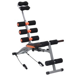 vidaXL Máquina de abdominales en forma de L con tiras elásticas