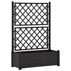 vidaXL Jardinera con enrejado PP gris antracita 100x43x142 cm 