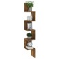 vidaXL Estantería esquina pared madera roble ahumado 20x20x127,5 cm vidaXL Estantería esquina pared madera roble ahumado 20x20x127,5 cm