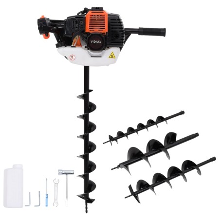 vidaXL Taladro de suelo de barrena naranja   