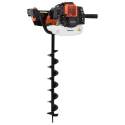 vidaXL Taladro de suelo de barrena naranja   