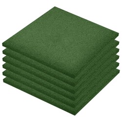 vidaXL Losetas de goma protección de caídas 6 unidades verde 50x50x3cm