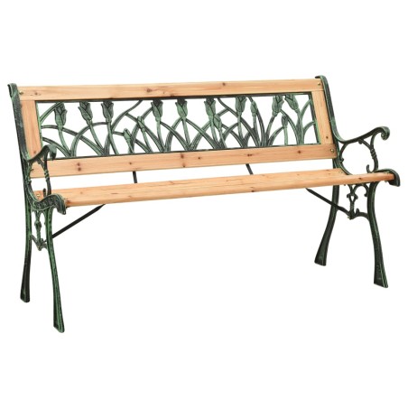 vidaXL Banco de jardín hierro fundido y madera maciza de abeto 122 cm 