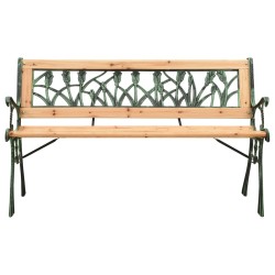 vidaXL Banco de jardín hierro fundido y madera maciza de abeto 122 cm 