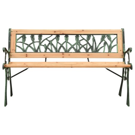 vidaXL Banco de jardín hierro fundido y madera maciza de abeto 122 cm 