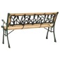 vidaXL Banco de jardín hierro fundido y madera maciza de abeto 122 cm vidaXL Banco de jardín hierro fundido y madera maciza de abeto 122 cm