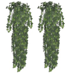 vidaXL Planta artificial hiedra 2 unidades 90 cm 