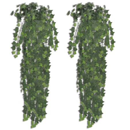 vidaXL Planta artificial hiedra 2 unidades 90 cm 