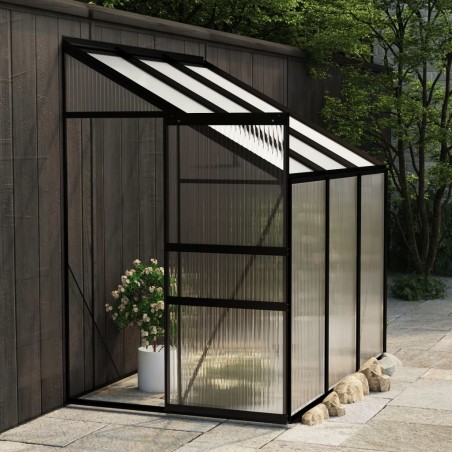vidaXL Invernadero de aluminio gris antracita 3,97 m³