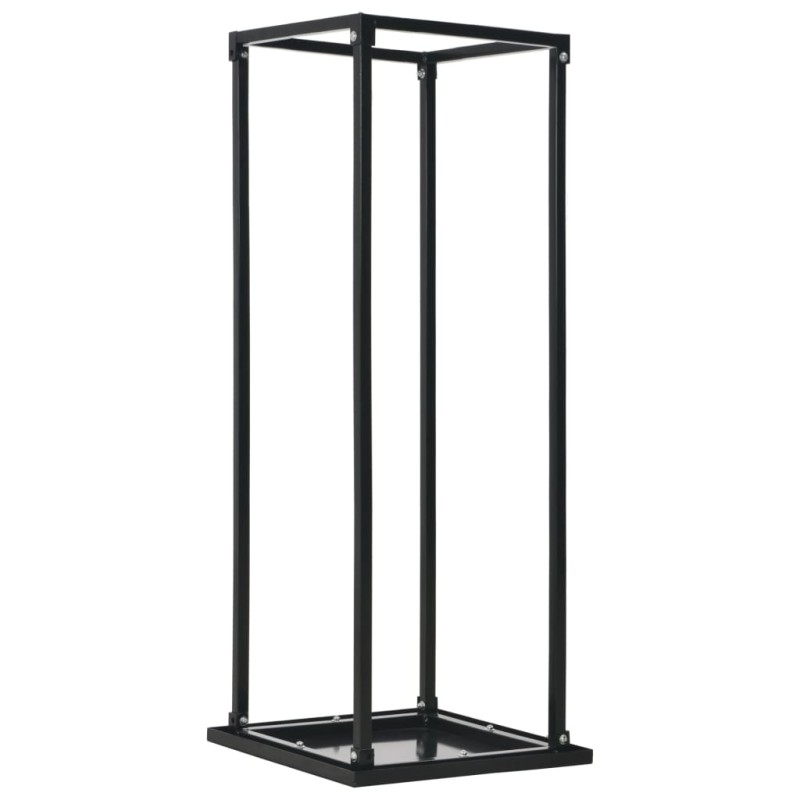 vidaXL Leñero con base acero negro 37x37x113 cm vidaXL Leñero con base acero negro 37x37x113 cm