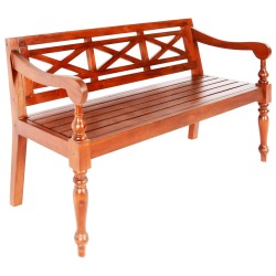vidaXL Banco Batavia madera maciza de caoba marrón oscuro 123 cm