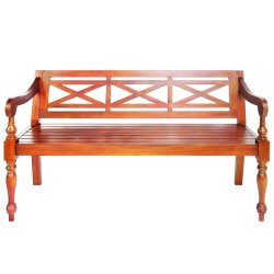 vidaXL Banco Batavia madera maciza de caoba marrón oscuro 123 cm