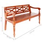 vidaXL Banco Batavia madera maciza de caoba marrón oscuro 123 cm vidaXL Banco Batavia madera maciza de caoba marrón oscuro 123 cm