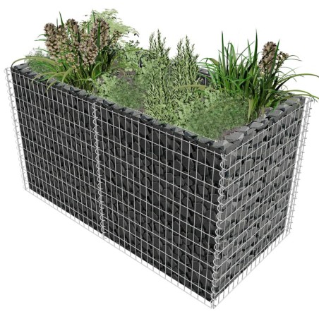 vidaXL Arriate de acero de gaviones plateado 180x90x100 cm