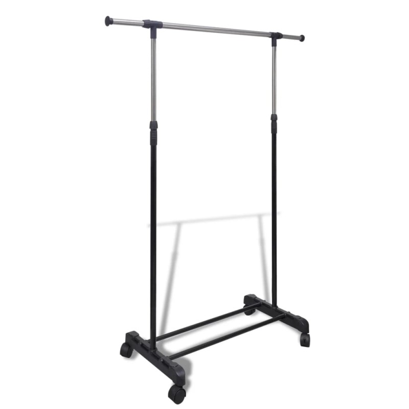 vidaXL Perchero ajustable para ropa 4 ruedas 1 barras vidaXL Perchero ajustable para ropa 4 ruedas 1 barras