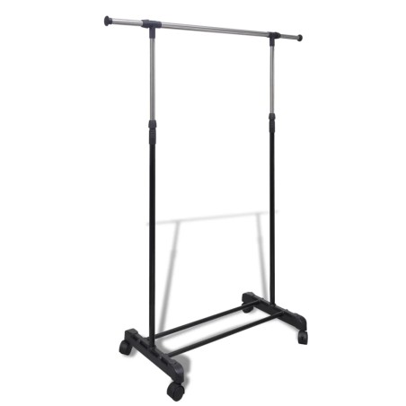 vidaXL Perchero ajustable para ropa 4 ruedas 1 barras