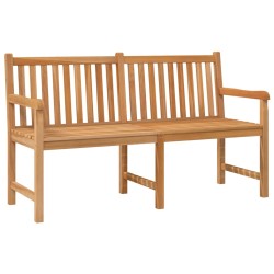 vidaXL Banco de jardín de madera maciza de teca 150 cm