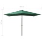 vidaXL Sombrilla con LED y poste de acero verde 2x3 m
