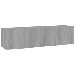 vidaXL Mueble pared TV madera contrachapada gris Sonoma 120x30x30 cm