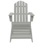 vidaXL Silla de jardín con otomana de madera gris vidaXL Silla de jardín con otomana de madera gris